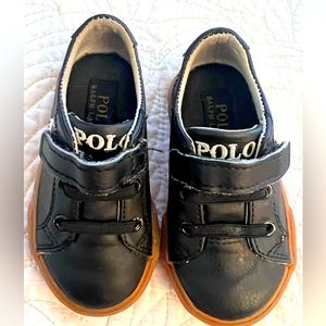 Polo By Ralph Lauren Black Low Sneakers Gum Bottoms Toddler Size 5